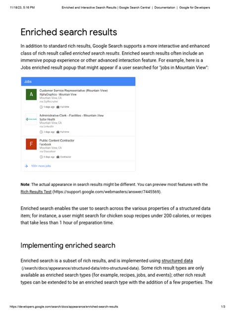 Enriched and Interactive Search Results .